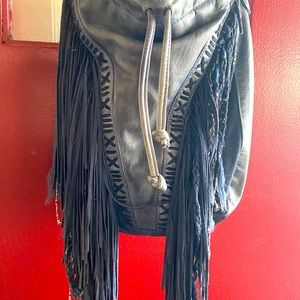 Slouchy Blue Leather Free People Purse